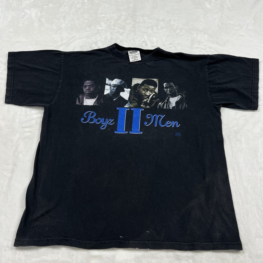 Winterland Boyz II Men Graphic Tee Mens Large Black Vintage 90s R&B Band Shirt